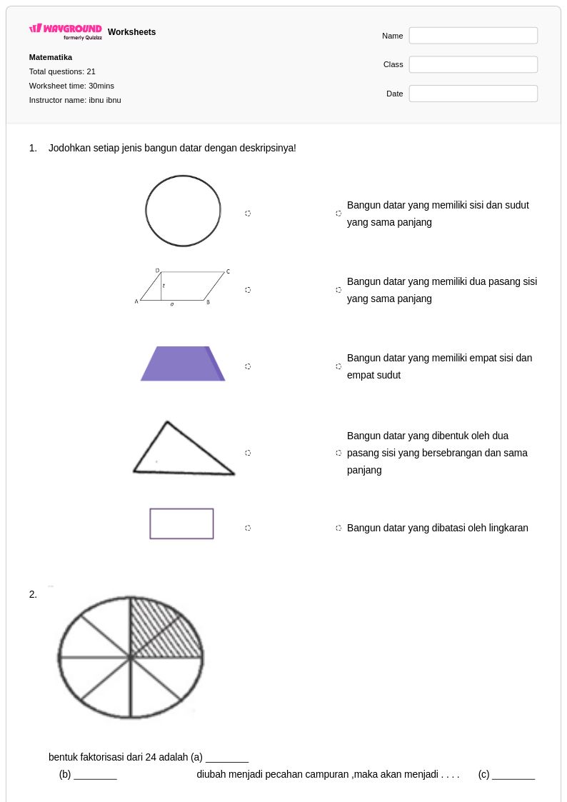 50 lembar kerja Luas dan Keliling untuk Kelas 4 di Wayground Gratis 50 lembar kerja Luas dan Keliling untuk Kelas 4 di Wayground Gratis