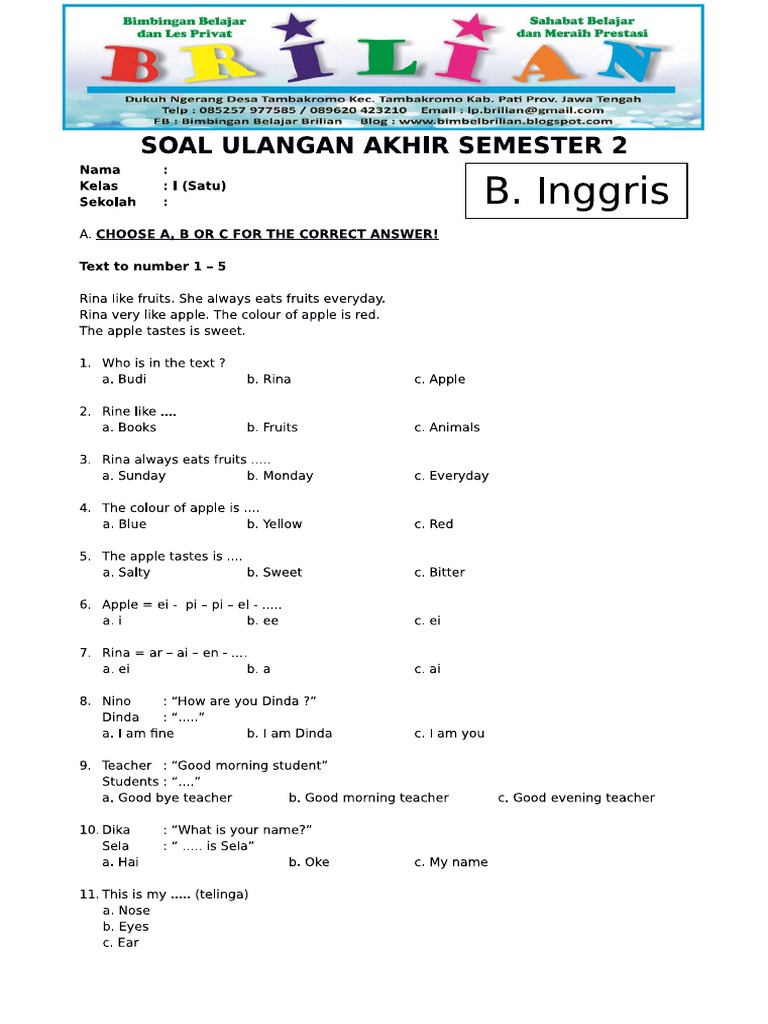 Jangan Sampai Salah Belajar, Ini Contoh Soal PAS 1 Kelas 3 SD MI Lengkap dengan Kunci Jawaban Terbaru