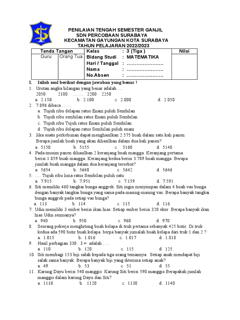 5 Cara Download Soal UTS Matematika Kelas 3 Semester 1 KTSP untuk Latihan Anak di Rumah