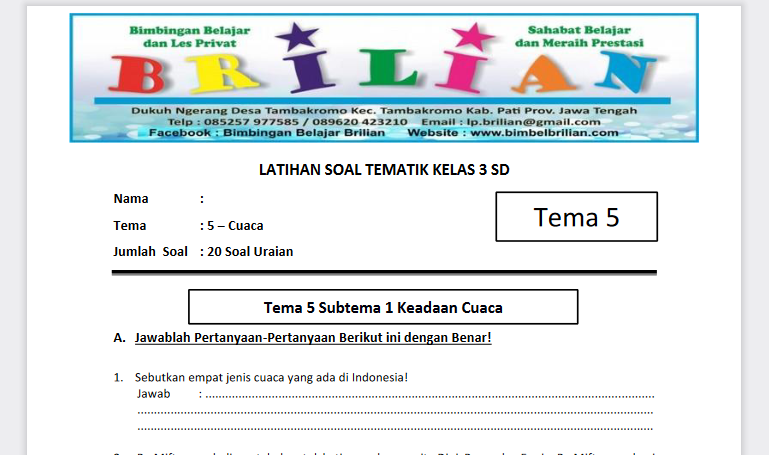 Rahasia Lulus Ujian dengan Soal Tema 5 Kelas 3 dan Jawabannya yang Wajib Tahu Rahasia Lulus Ujian dengan Soal Tema 5 Kelas 3 dan Jawabannya yang Wajib Tahu