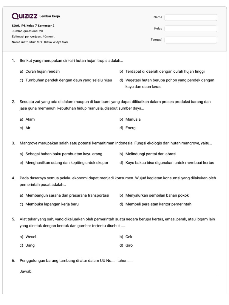 Rahasia Nilai Sempurna dengan Latihan Soal-soal UAS IPS KTSP Kelas 7 Semester 2 Terbaru Rahasia Nilai Sempurna dengan Latihan Soal-soal UAS IPS KTSP Kelas 7 Semester 2 Terbaru