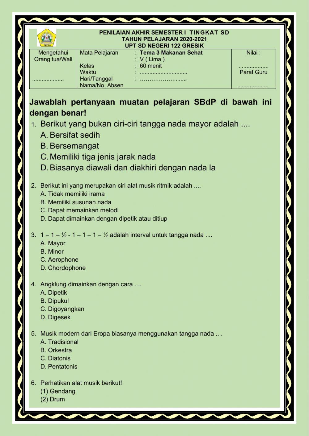 Rahasia Skor Tinggi Jawaban Soal Tema 5 Kelas 3 Per Sub Tema Muatan SBDP Terbaru Rahasia Skor Tinggi Jawaban Soal Tema 5 Kelas 3 Per Sub Tema Muatan SBDP Terbaru