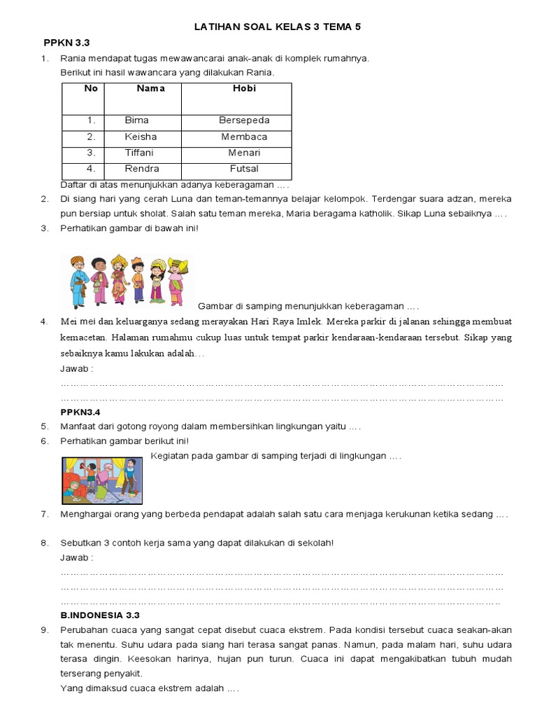 Rahasia Skor Tinggi Lewat Soal Tema 5 Kelas 3 SD Revisi 2018 yang Wajib Diketahui Rahasia Skor Tinggi Lewat Soal Tema 5 Kelas 3 SD Revisi 2018 yang Wajib Diketahui