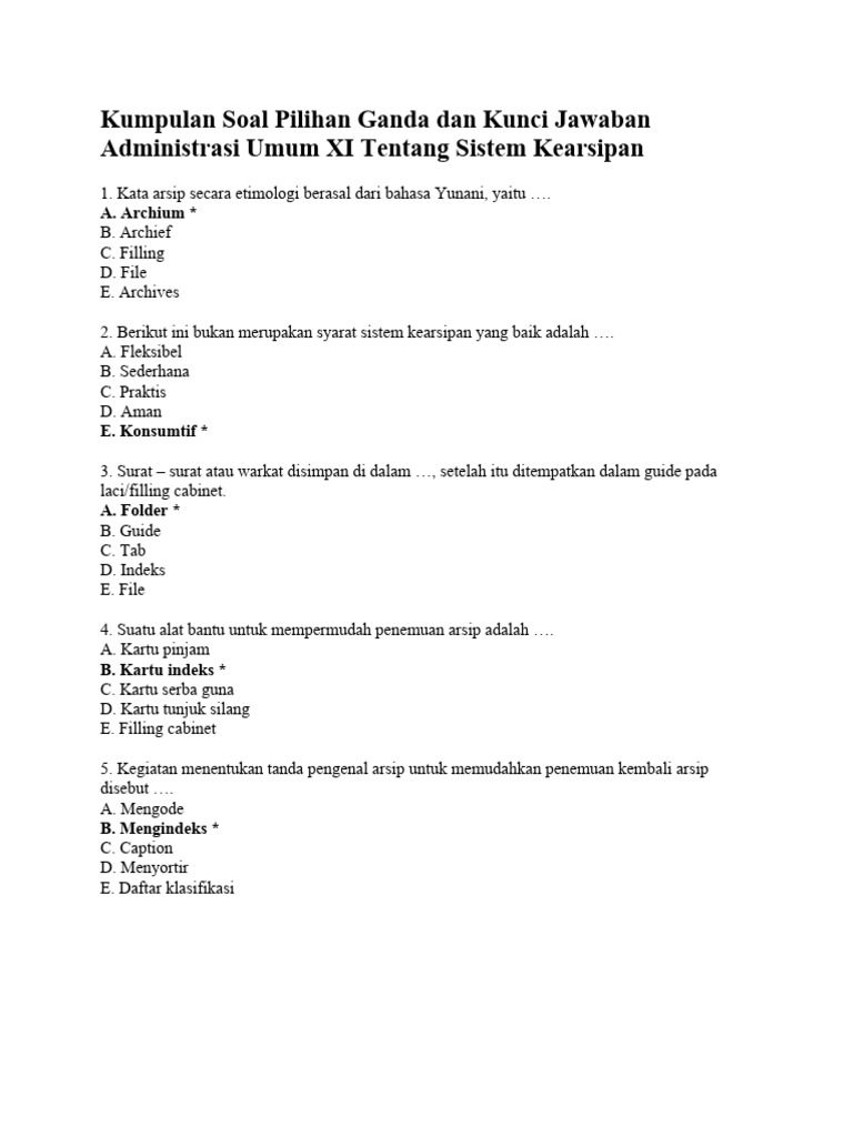 Wajib Tahu Contoh Soal Kearsipan Kelas 11 Semester 2 UKK dan Jawabannya Agar Lulus Wajib Tahu Contoh Soal Kearsipan Kelas 11 Semester 2 UKK dan Jawabannya Agar Lulus